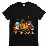 Pumpkin Spice Football Tis The Season Fall Thanksgiving Gift Gift T-Shirt - Black
