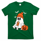 Pumpkin Spice Ghost Spooky Season T-Shirt - Green