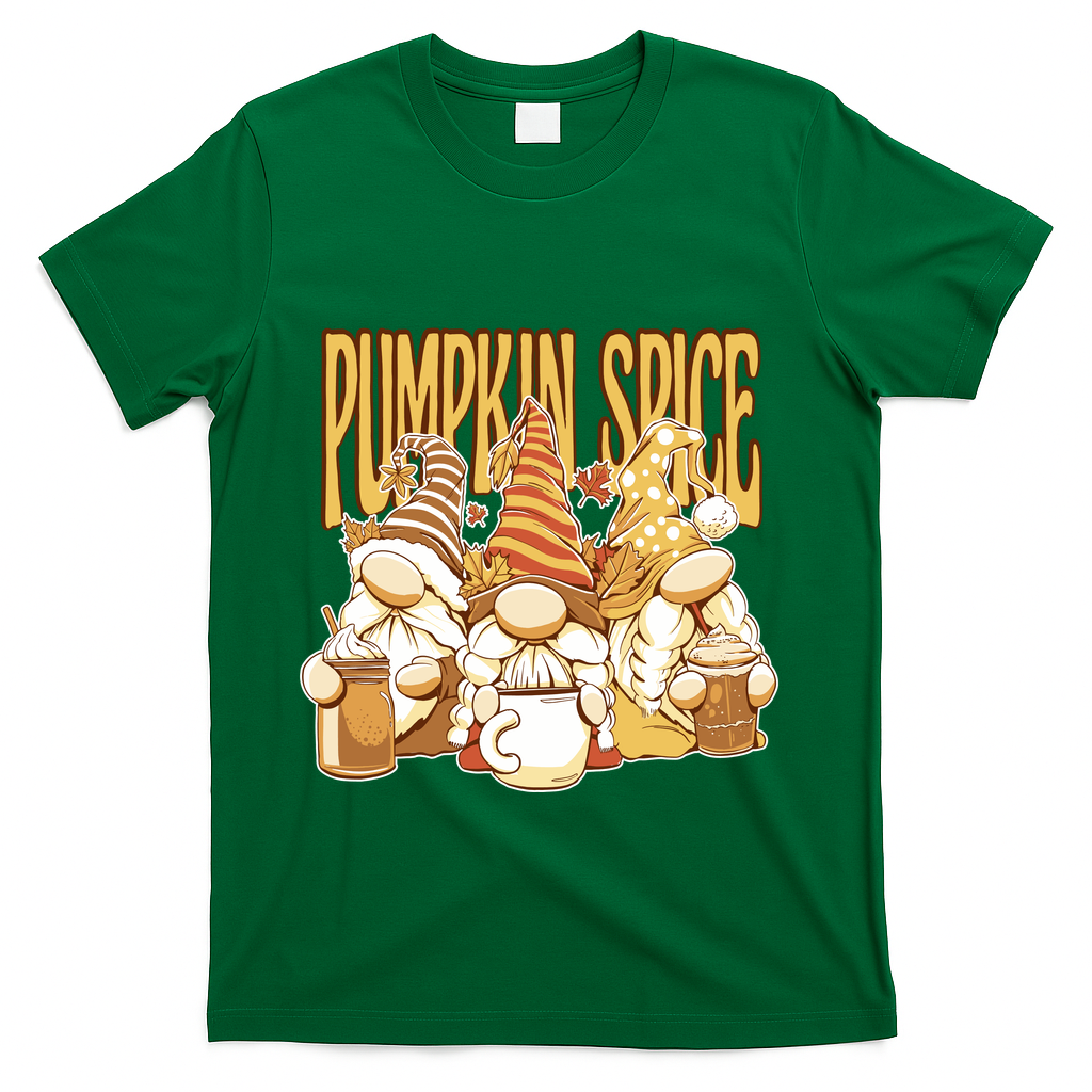 Pumpkin Spice Gnomes Autumn Lover T-Shirt - Green