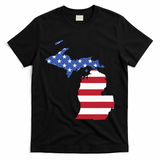 Patriotic State Of Michigan Usa Flag T-Shirt