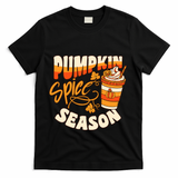 Pumpkin Spice Season Latte Coffee Fall Autumn Funny T-Shirt - Black