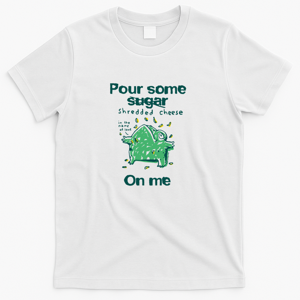 Pour some shredded cheese on me frog - White