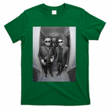President Trump Elon Musk Funny Meme Knocking On Door T-Shirt - Green