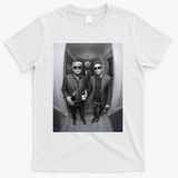 President Trump Elon Musk Funny Meme Knocking On Door T-Shirt - White