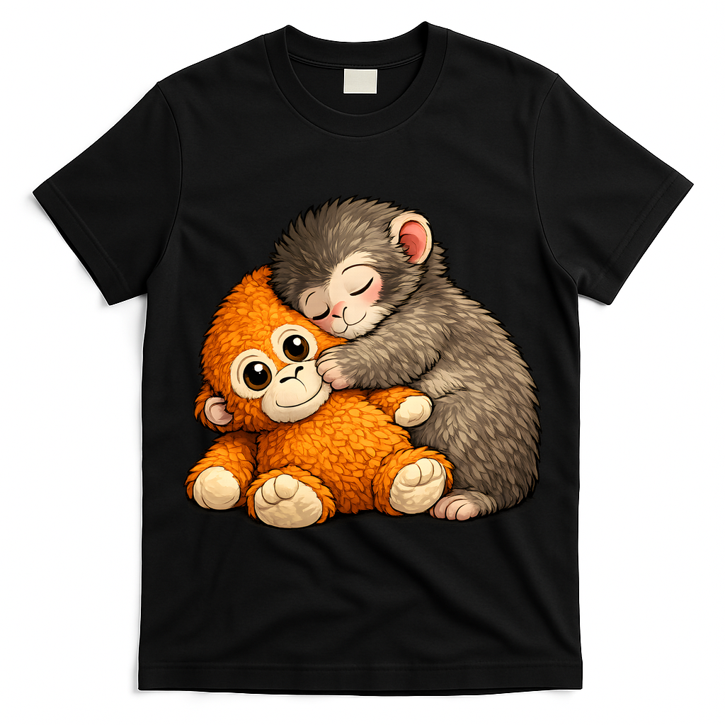 Punch The Monkey Cuddling Stuffed Animal T-Shirt