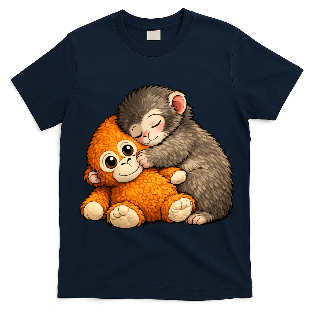 Punch The Monkey Cuddling Stuffed Animal T-Shirt