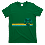 Palm Trees Retro Beach Summer T-Shirt - Green
