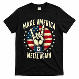 Patriotic Trump Rock Hand Make America Metal Again T-Shirt - Black