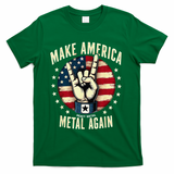 Patriotic Trump Rock Hand Make America Metal Again T-Shirt - Green