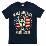 Patriotic Trump Rock Hand Make America Metal Again T-Shirt - Navy