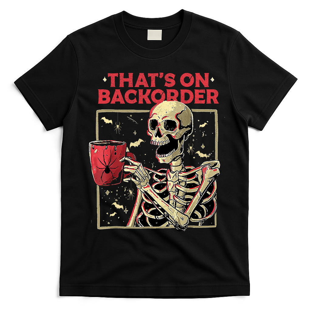 Pharmacy Tech Skeleton ThatS Backorder Funny Halloween T-Shirt - Black