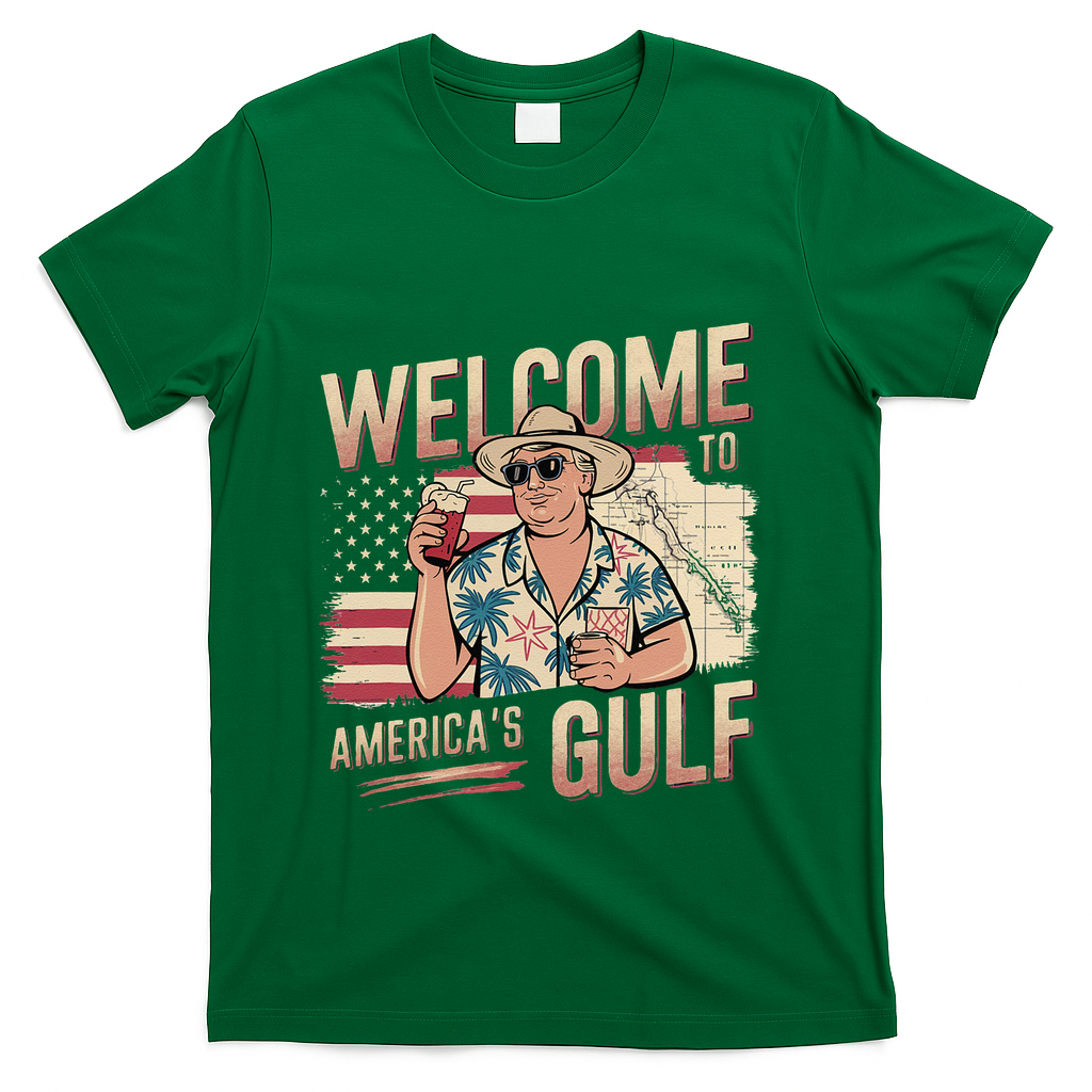 President Trump Welcome To AmericaS Gulf Mexico Vacation T-Shirt - Green