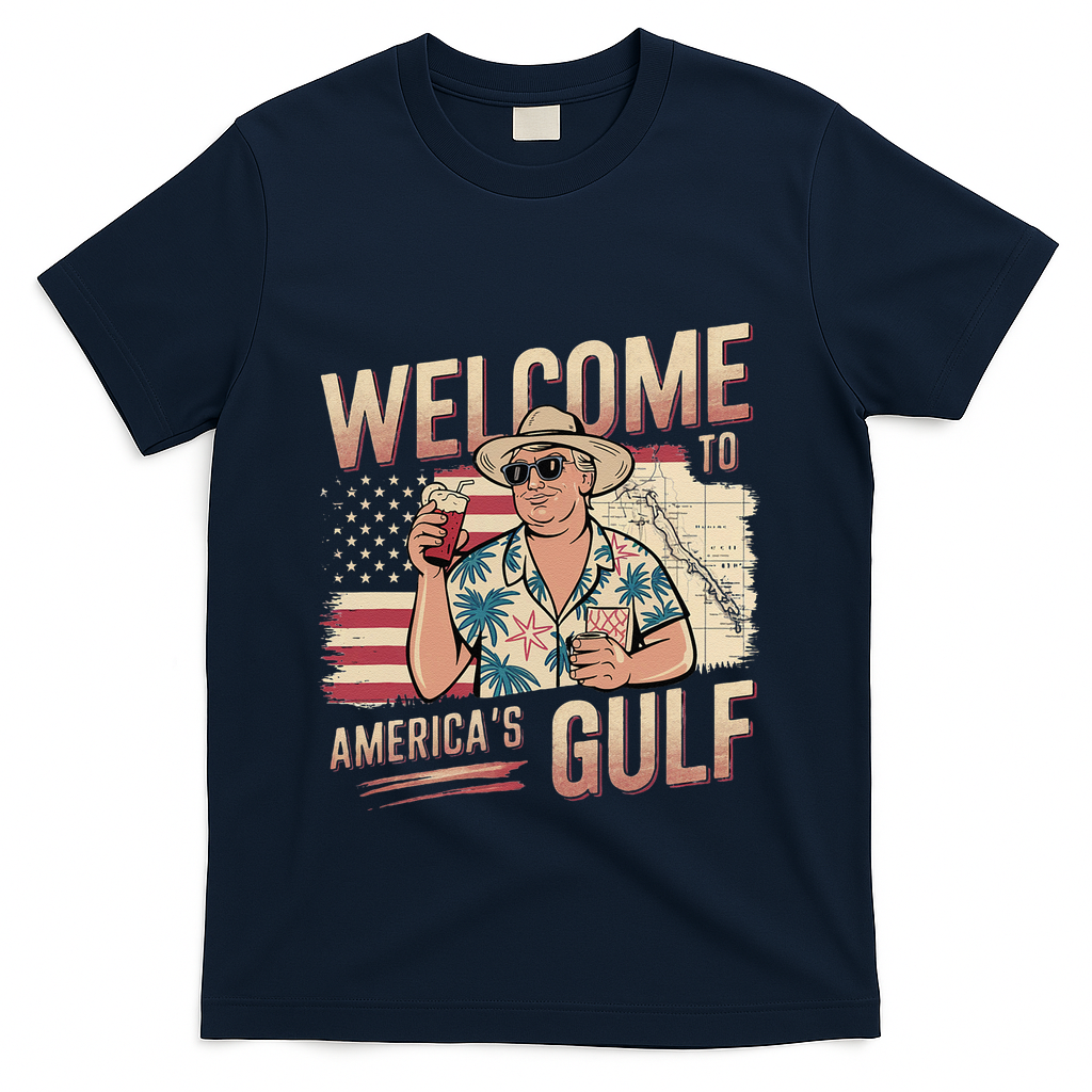 President Trump Welcome To AmericaS Gulf Mexico Vacation T-Shirt - Navy