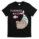 Purrrrr Maid Funny Cute Cat Mermaid T-Shirt