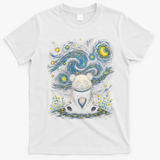 Panda Under Starry Night Sky Cosmic T-Shirt - White