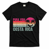Pura Vida Costa Rica Funny Summer Family Vacation Vintage T-Shirt - Black