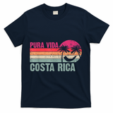 Pura Vida Costa Rica Funny Summer Family Vacation Vintage T-Shirt - Navy