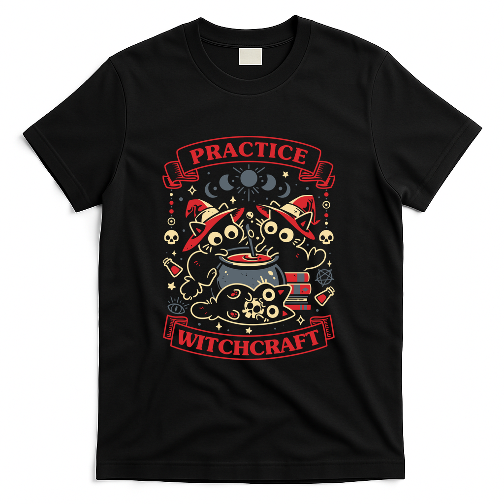 Practice Witchcraft - Funny Cats - Black