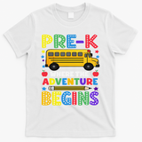 Pre-K Where The Adventure Begins PreK Teacher Back To T-Shirt - White