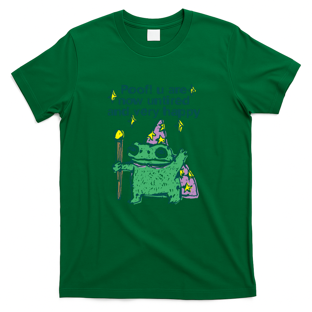 Poof! you are now untired and very happy wizard frog - Green