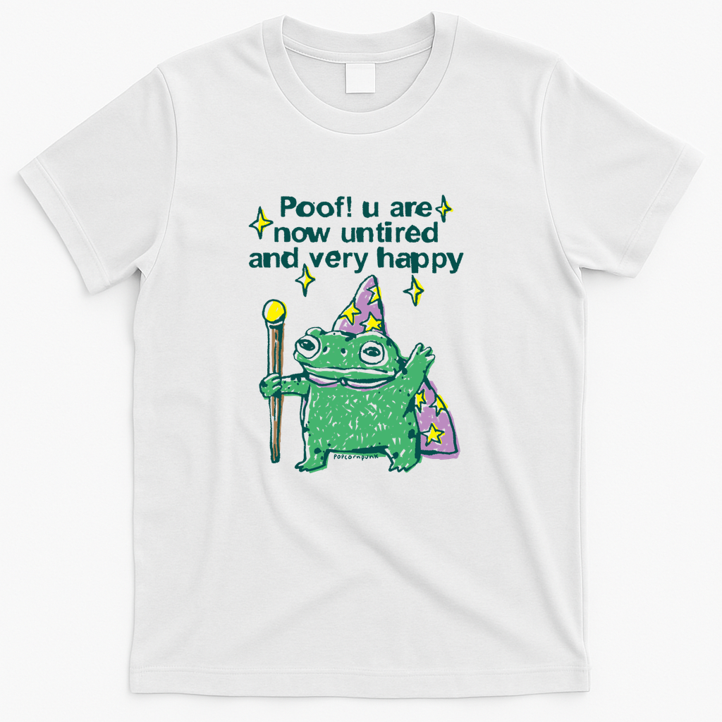 Poof! you are now untired and very happy wizard frog - White