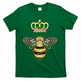 Queen Bee Crown Girl Honey Hive Beekeeping Bee T-Shirt - Green