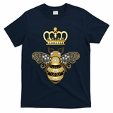 Queen Bee Crown Girl Honey Hive Beekeeping Bee T-Shirt - Navy
