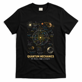 Quantum Mechanics Inspired Cosmic Space Science T-Shirt - Black