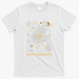 Quantum Mechanics Inspired Cosmic Space Science T-Shirt - White