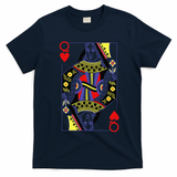 Queen Of Hearts Deck Of Cards Playing Cards Halloween Poker T-Shirt - Navy Blue