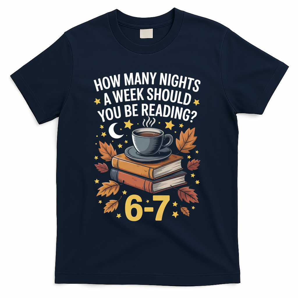 Reading 67 Six Seven Meme English Teacher Book Lover T-Shirt - Navy