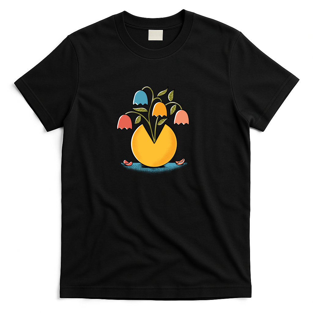 Retro Arcade Flowers - Black
