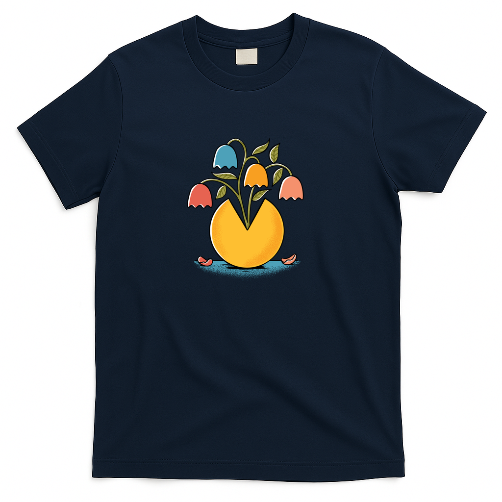 Retro Arcade Flowers - Navy