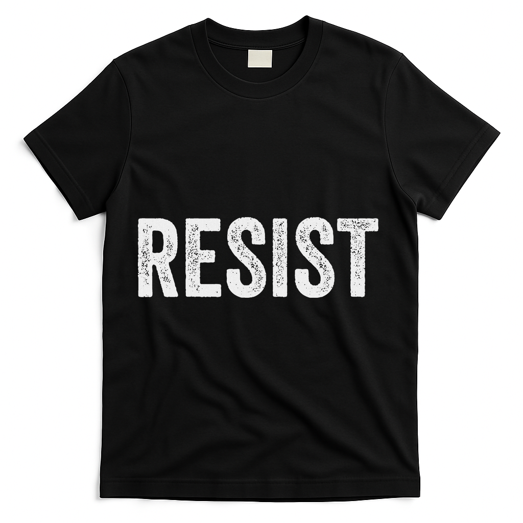 Resist Anti Trump Protest March Political Defiant T-Shirt - Black