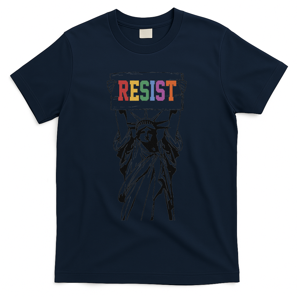 Resist Anti Trump Political Protest T-Shirt - Navy