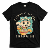 Retro Animals Vintage Cats Rainbow Kitten Surprise Cute Eat T-Shirt