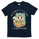 Retro Animals Vintage Cats Rainbow Kitten Surprise Cute Eat T-Shirt