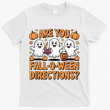 Retro Are You Fall O Ween Directions Teacher Halloween T-Shirt - White