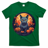 Russian Blue Cat Halloween Pumpkin Love Cats T-Shirt