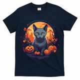 Russian Blue Cat Halloween Pumpkin Love Cats T-Shirt