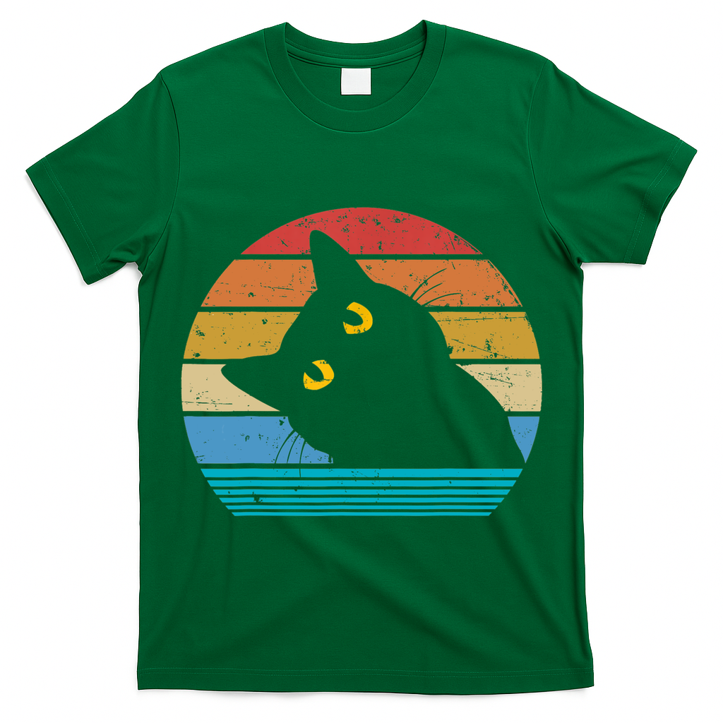 Retro Black Cat Lover Vintage Style Cats Cute Kitty Gift TShirt T-Shirt