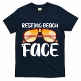 Resting Beach Face Summer Shades T-Shirt - Navy