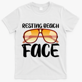 Resting Beach Face Summer Shades T-Shirt - White