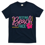 Resting Beach Face Funny Summer T-Shirt - Navy