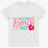 Resting Beach Face Funny Summer T-Shirt - White