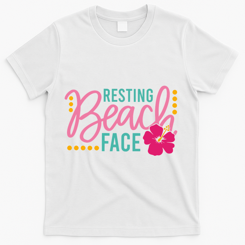Resting Beach Face Funny Summer T-Shirt - White