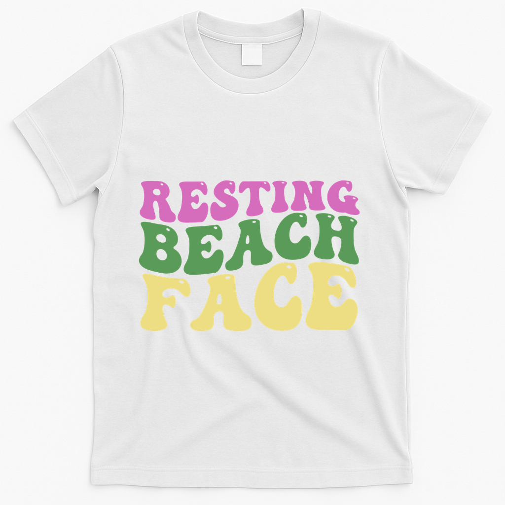 Resting Beach Face Funny Summer Vacation T-Shirt - White