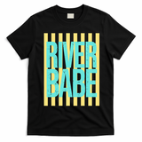 River Babe Retro Stripes Sunshine T-Shirt - Black
