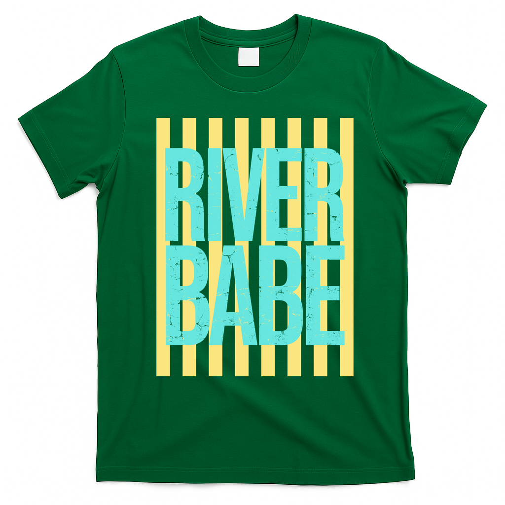 River Babe Retro Stripes Sunshine T-Shirt - Irish Green