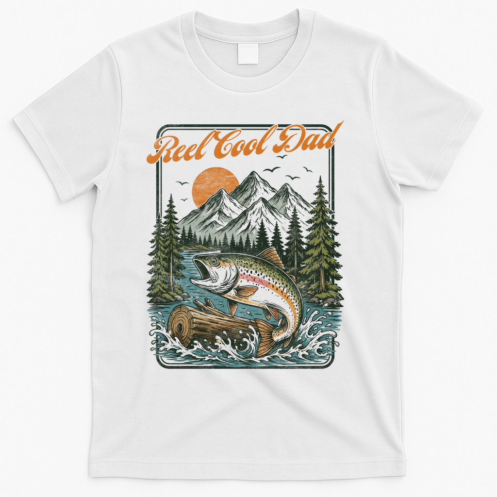 Reel Cool Dad Fishing T-Shirt - White